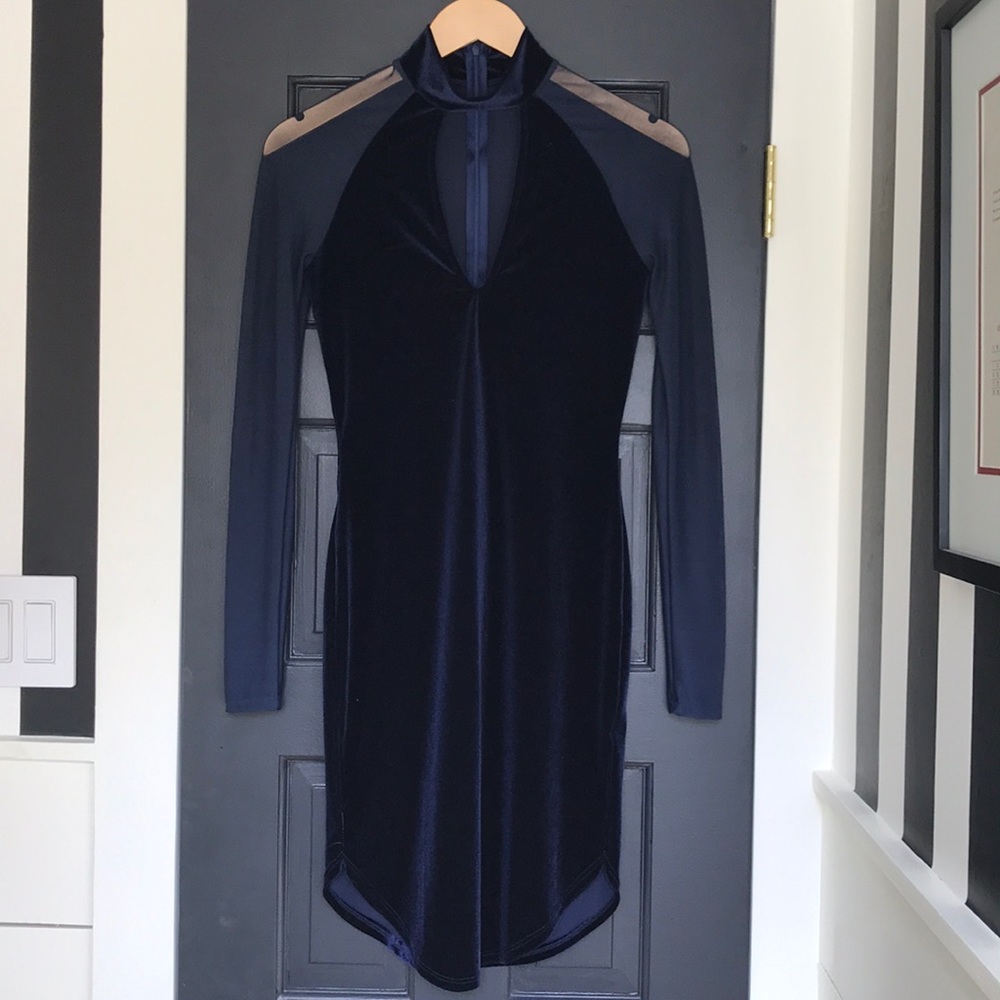 Blue Velvet Dress